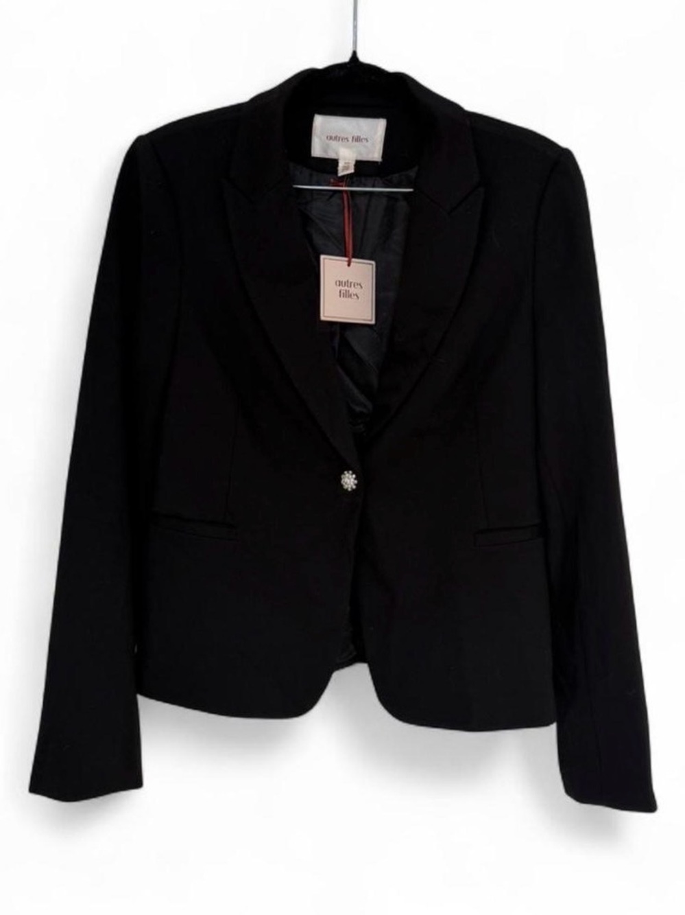 Black Tailored Single-Button Blazer
